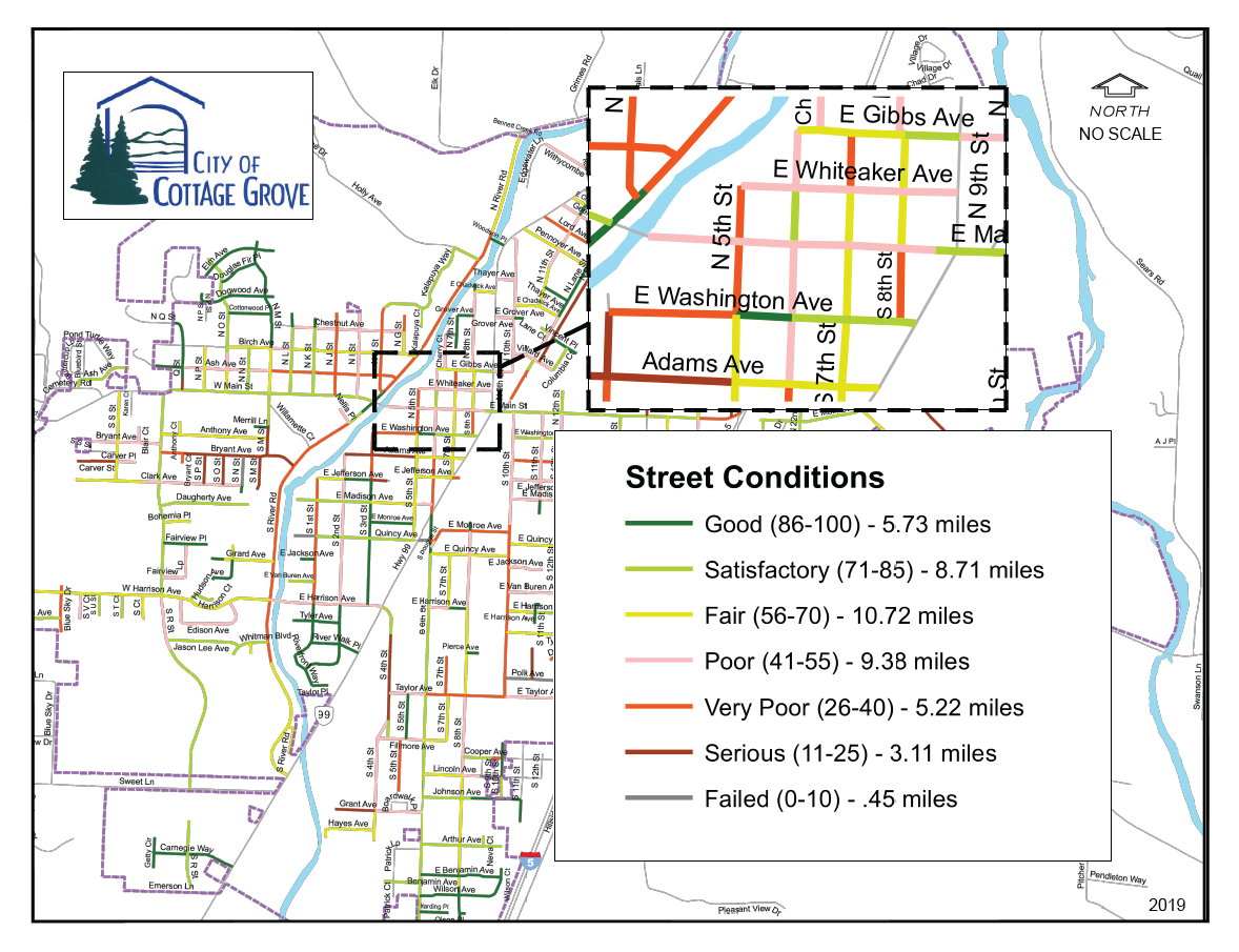 Cottage Grove Oregon Map Street Condition Map | Cottage Grove Oregon