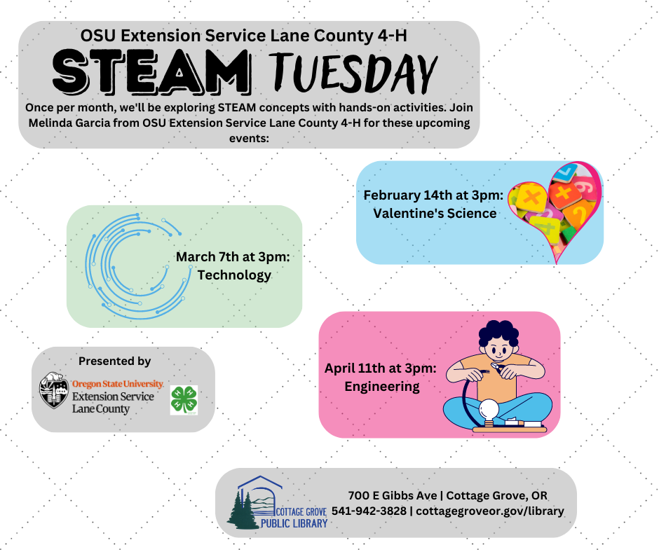 STEAM Tuesdays Cottage Grove Oregon