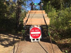 Swinging Bridge Closed to pedestrian traffic