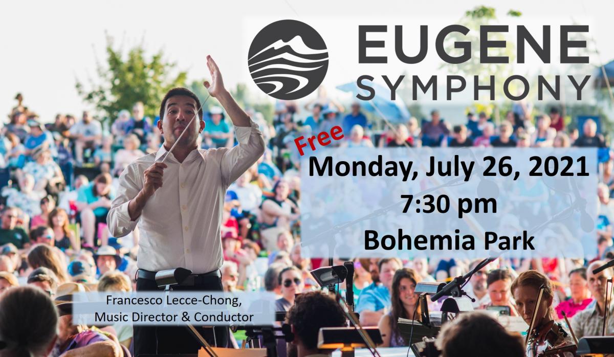 Eugene Symphony returns to Cottage Grove - Monday, July 26, 2021 at 7:30 pm 