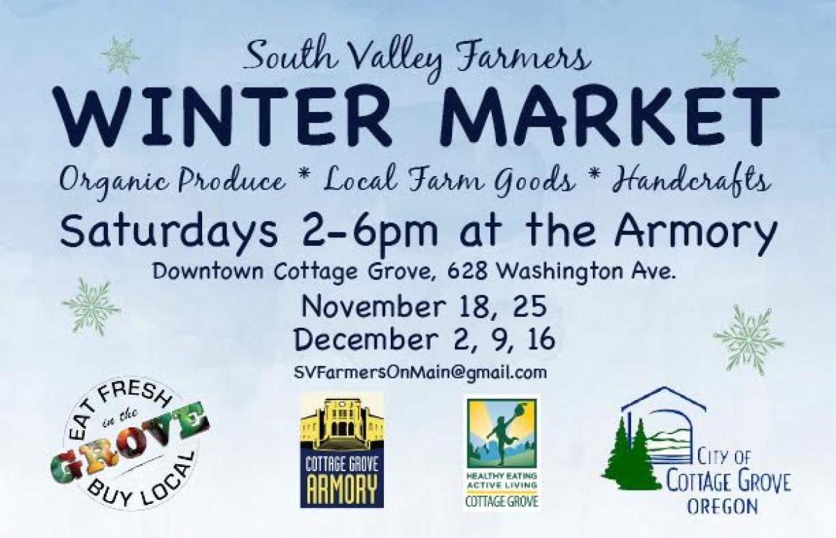 South Valley Farmers Winter Market - Saturdays November 18th  through December 16th 