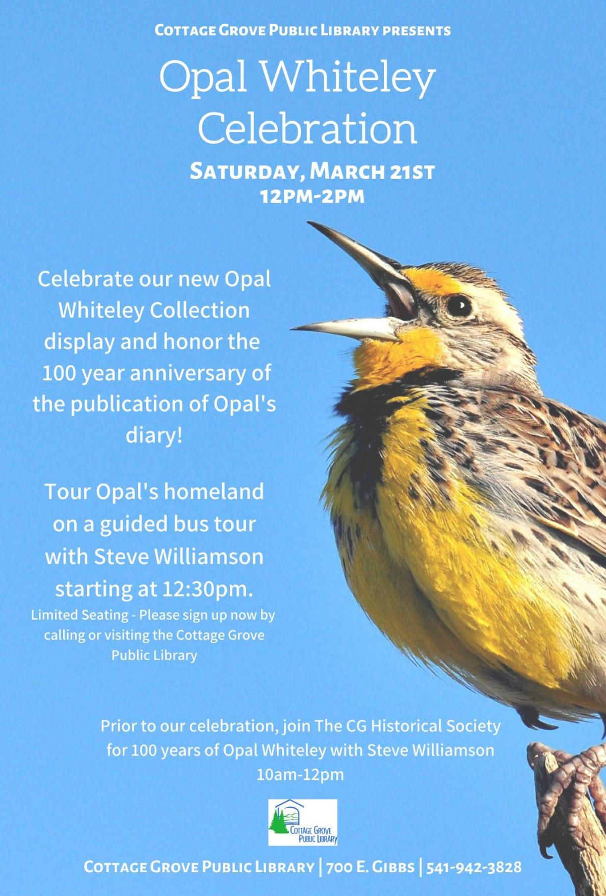 Opal Whiteley Celebration