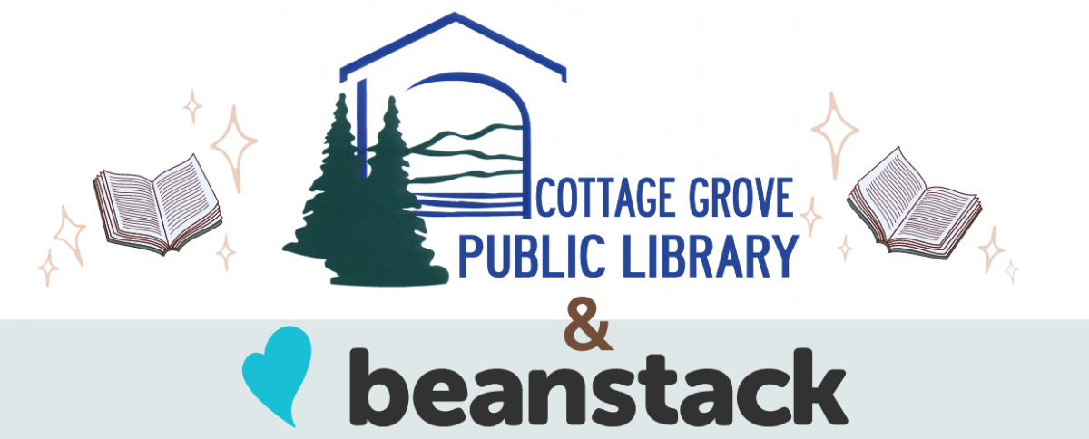 Graphic Cottage Grove Public Library & Beanstack logos
