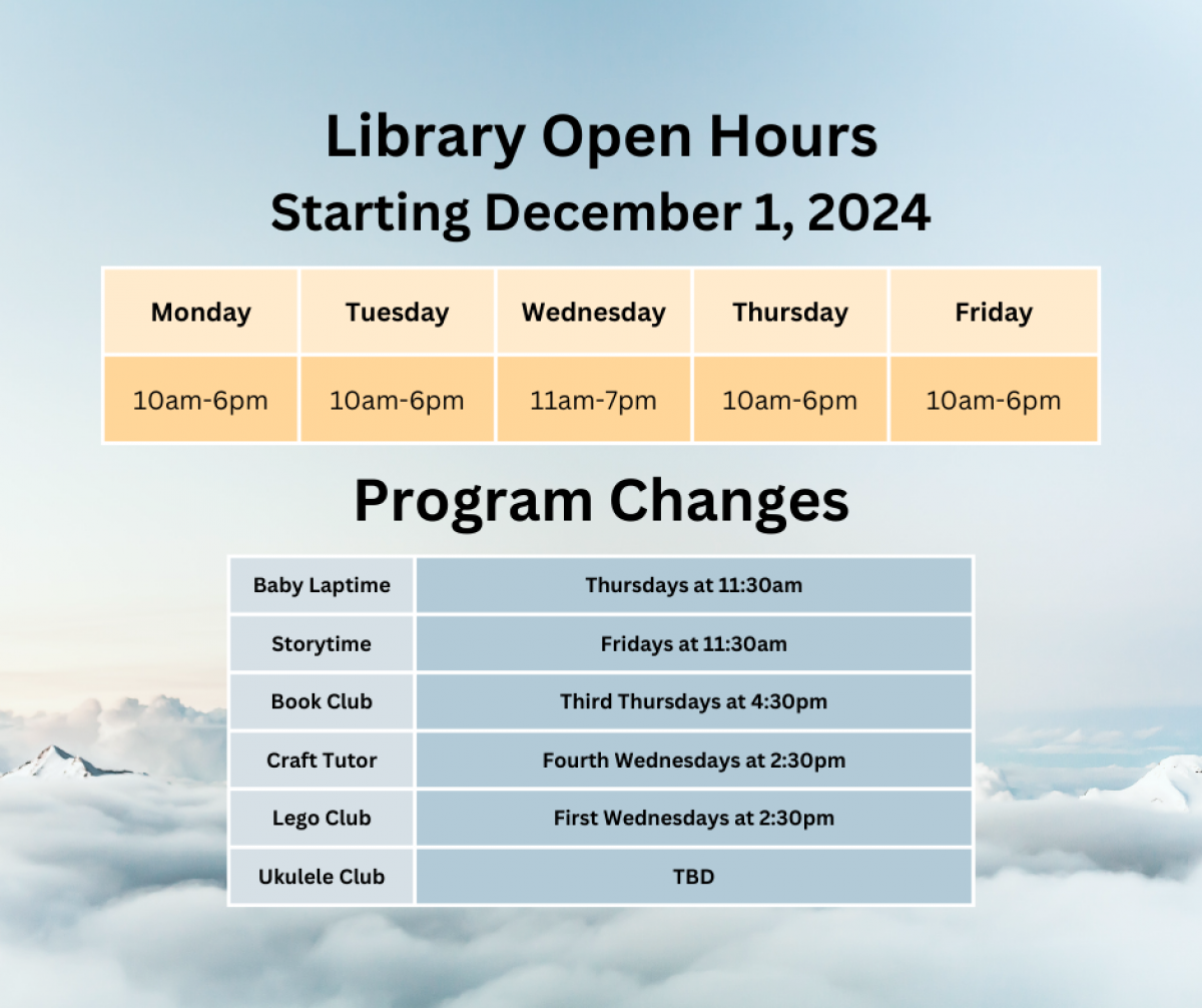 hours change starting December 1st, 2024