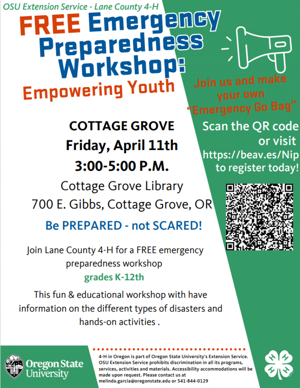 Emergency Preparedness Workshop for youth